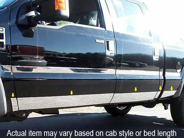 F-250/F-350 SUPER DUTY 4dr QAA Stainless 10pcs Rocker Panel Trim TH39321