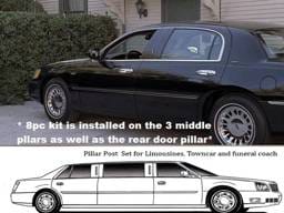 LINCOLN TOWN CAR 4dr QAA Stainless 8pcs Pillar Trim PP40689
