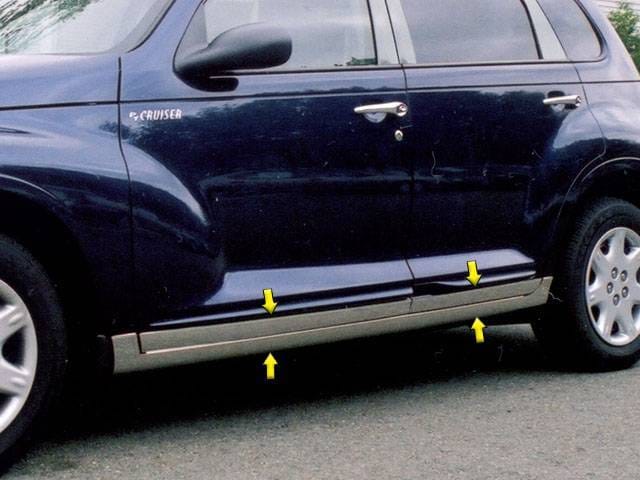 CHRYSLER PT CRUISER 4dr QAA Stainless 8pcs Rocker Panel Trim TH41700