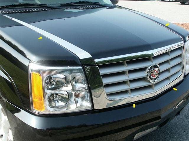 CADILLAC ESCALADE 4dr QAA Stainless 4pcs Hood Trim HT42255