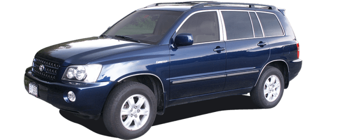 TOYOTA HIGHLANDER 4dr QAA Stainless 4pcs Pillar Trim PP24110 thumbnail 2