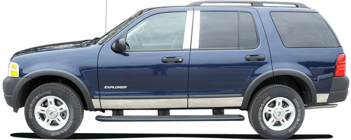 FORD EXPLORER SPORT TRAC 4dr QAA Stainless 4pcs Pillar Trim PP42641 thumbnail 2