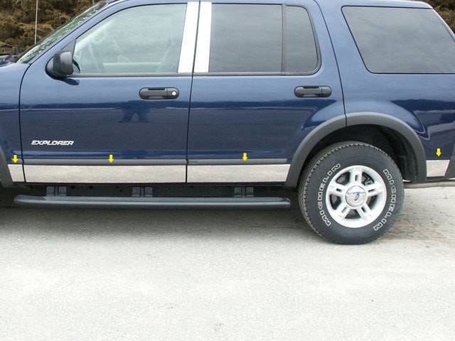 FORD EXPLORER 4dr QAA Stainless 8pcs Rocker Panel Trim TH44330