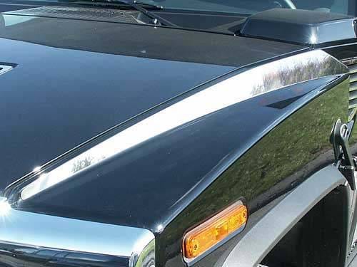 HUMMER H2 4dr QAA Stainless 2pcs Hood Accent Trim HV43014