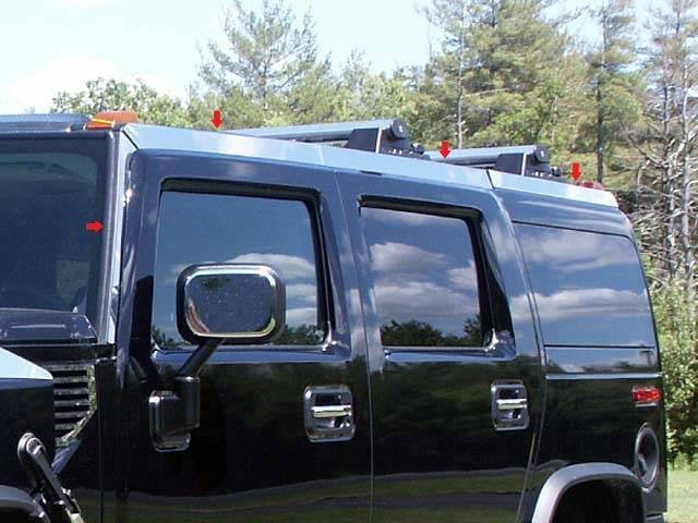 HUMMER H2 4dr QAA Stainless 8pcs Top Rail Accent HV43017