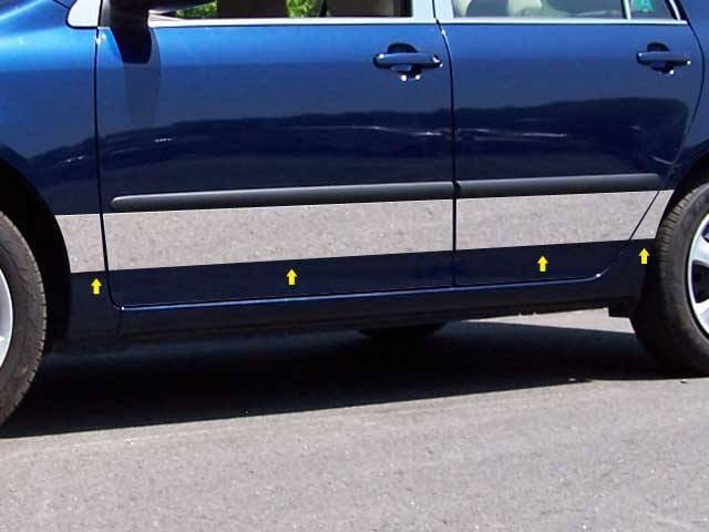 TOYOTA COROLLA 4dr QAA Stainless 8pcs Rocker Panel Trim TH24112