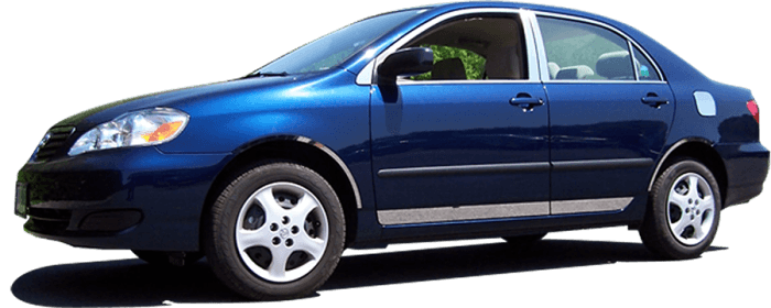 TOYOTA COROLLA 4dr QAA Stainless 6pcs Window Accent Package WP24113 thumbnail 2