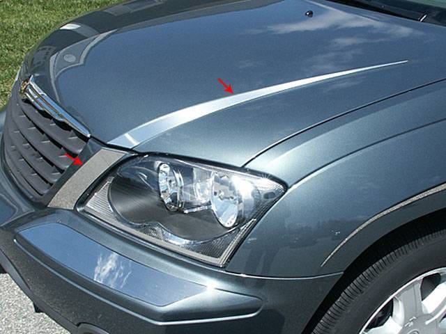 CHRYSLER PACIFICA 4dr QAA Stainless 4pcs Hood Trim HT44750