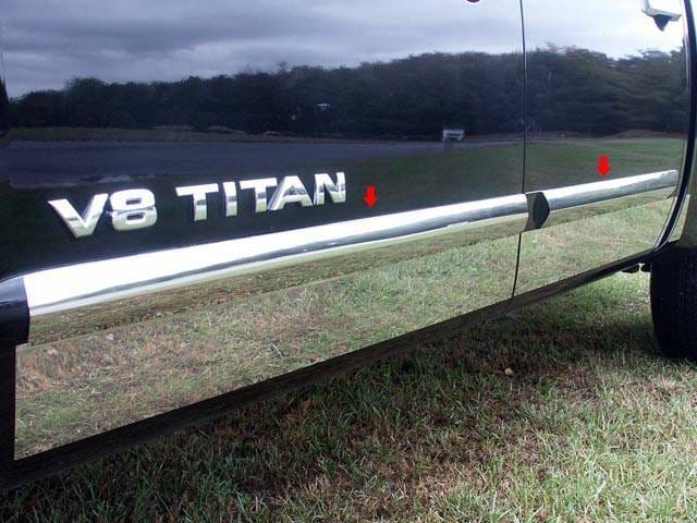 Fits Nissan TITAN 4dr QAA Stainless 4pcs Rocker Panel Trim TH24522