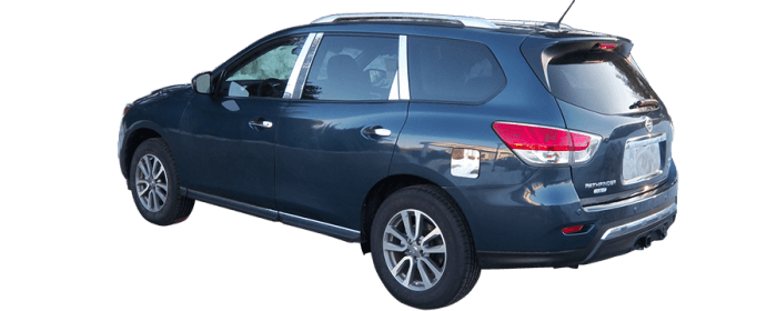 Fits Nissan PATHFINDER 4dr QAA Stainless 4pcs Pillar Trim PP25527 thumbnail 2