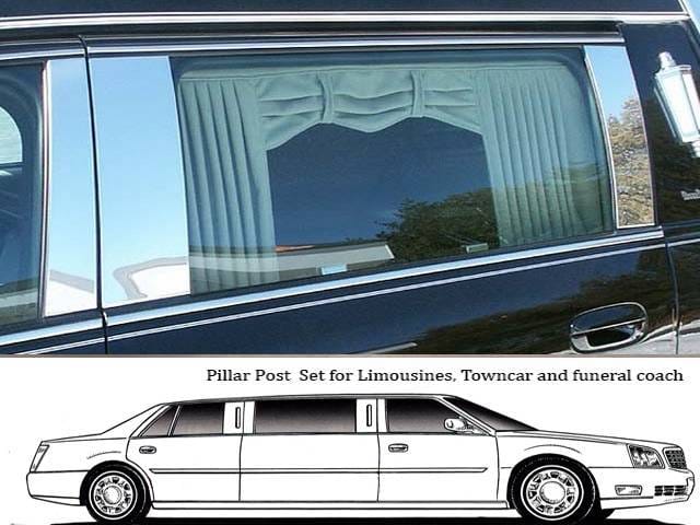 CADILLAC DTS HEARSE Customer Design QAA Stainless 6pcs Pillar Trim PP40259 thumbnail 2