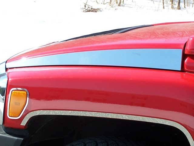 HUMMER H3 4dr QAA Stainless 2pcs Hood Accent Trim HV46302