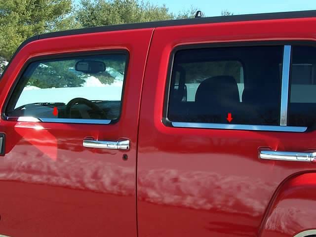 HUMMER H3 4dr QAA Stainless 4pcs Window Sill Accent HV46310