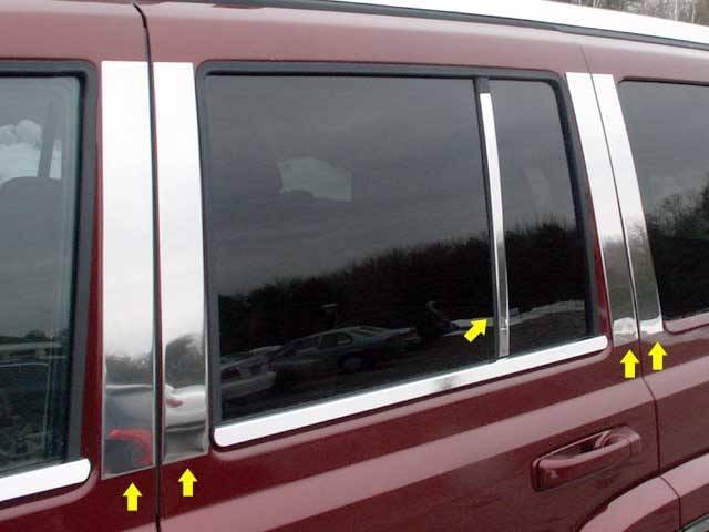 JEEP COMMANDER 4dr QAA Stainless 10pcs Pillar Trim PP46098