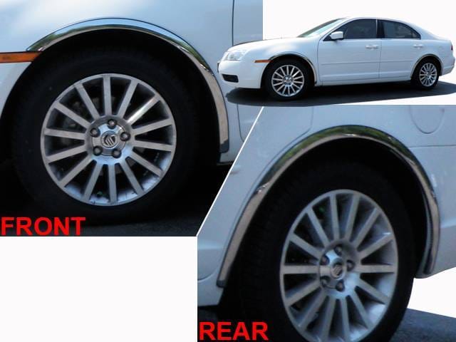 MERCURY MILAN 4dr QAA Molded Stainless 4pcs Wheel Well Fender Trim WZ46631