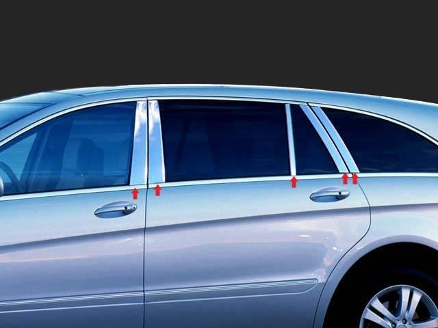 MERCEDES R CLASS 4dr QAA Stainless 10pcs Pillar Trim PP26073