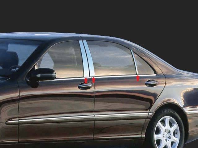 MERCEDES S CLASS 4dr QAA Stainless 6pcs Pillar Trim PP27086