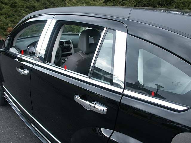 DODGE CALIBER 4dr QAA Stainless 6pcs Window Sill Accent WS47950