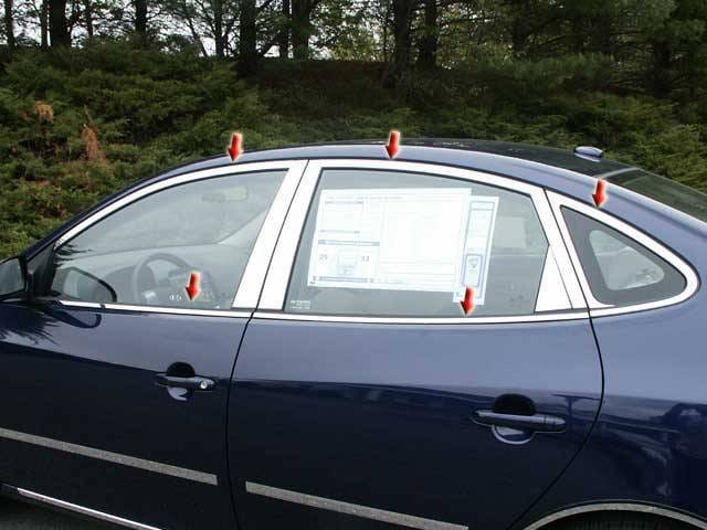 Fits Hyundai ELANTRA 4dr QAA Stainless 10pcs Window Accent Package WP27341