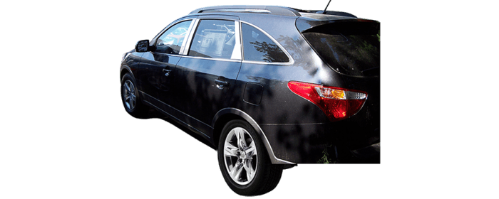 Fits Hyundai VERACRUZ 4dr QAA Stainless 4pcs Pillar Trim PP27330 thumbnail 2