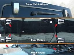 JEEP WRANGLER JK 4dr QAA Stainless 12pcs Hinge Cap Package HP47085
