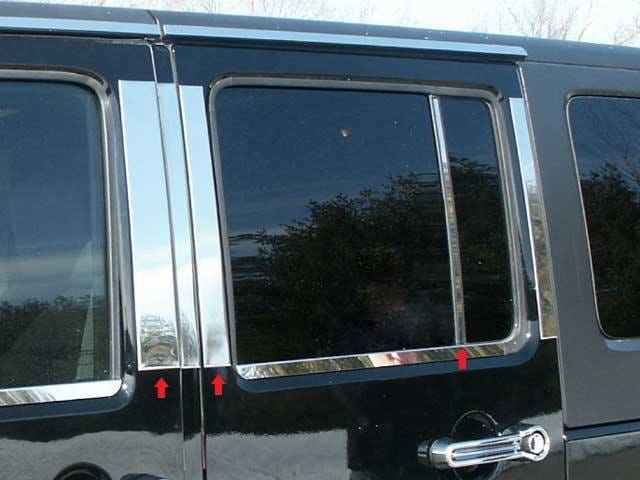 JEEP WRANGLER JK 4dr QAA Stainless 6pcs Pillar Trim PP47086