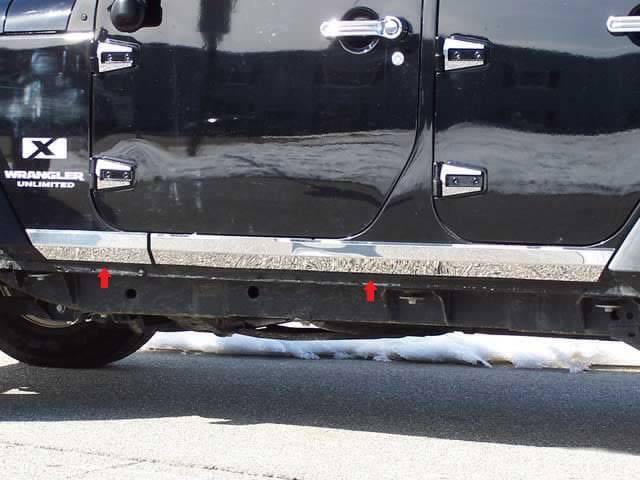 JEEP WRANGLER JK 4dr QAA Stainless 4pcs Rocker Panel Trim TH47085