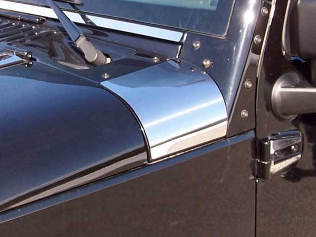 JEEP WRANGLER JK 4dr QAA Stainless 2pcs Hood Accent HD47085