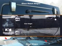 JEEP WRANGLER JK 2dr QAA Stainless 8pcs Hinge Cap Package HP47090