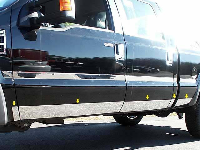 F-250/F-350 SUPER DUTY 4dr QAA Stainless 10pcs Rocker Panel Trim TH48321