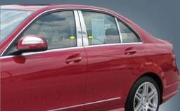 MERCEDES C CLASS 4dr QAA Stainless 4pcs Pillar Trim PP28081