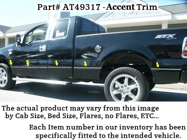 F-150 Crew Cab, 5?5? bed, W/ FLARES QAA  12pcs Side Accent Trim AT49317