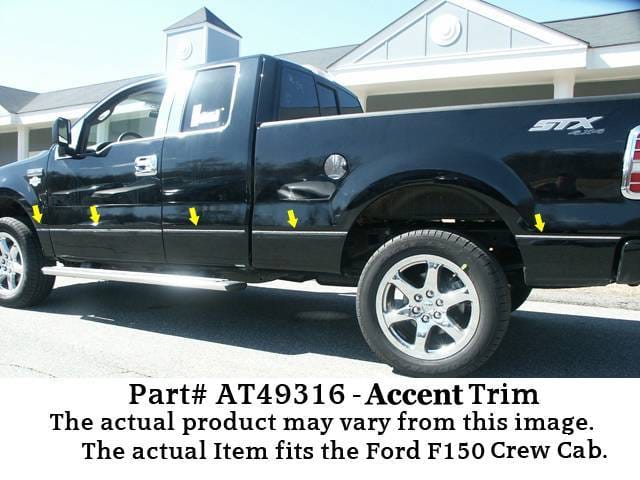 F-150 Crew Cab, 5?5? bed ,NO Flares QAA  12pcs Side Accent Trim AT49316