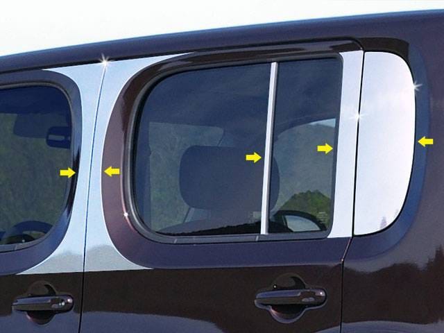 Fits Nissan CUBE 4dr QAA Stainless 10pcs Pillar Trim PP29563