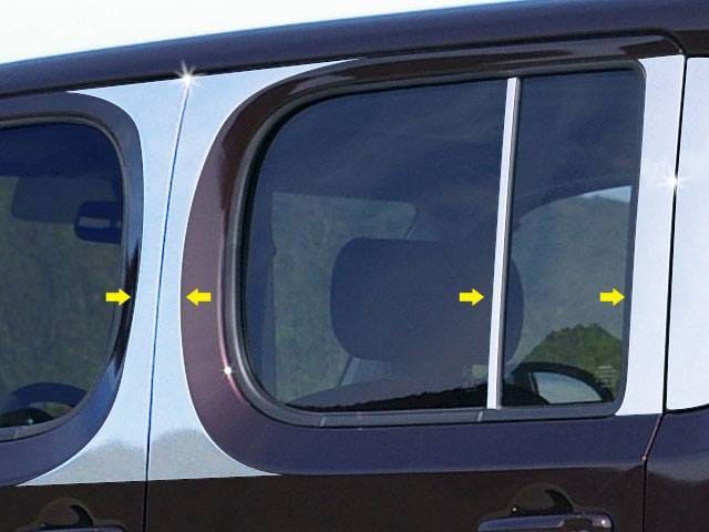 Fits Nissan CUBE 4dr QAA Stainless 8pcs Pillar Trim PP29562