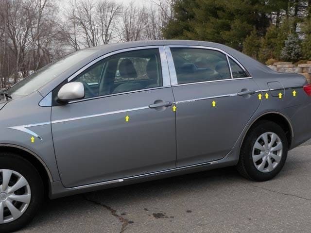 TOYOTA COROLLA 4dr QAA Stainless 14pcs Side Accent Trim AT29112