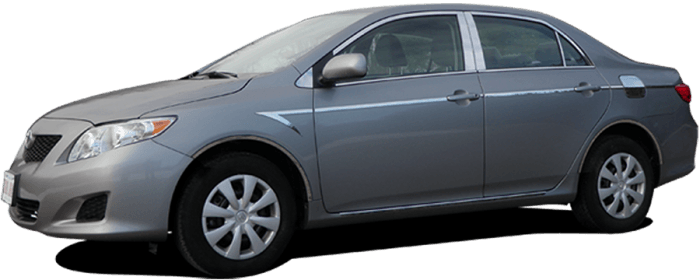 TOYOTA COROLLA 4dr QAA Stainless 14pcs Side Accent Trim AT29112 thumbnail 2