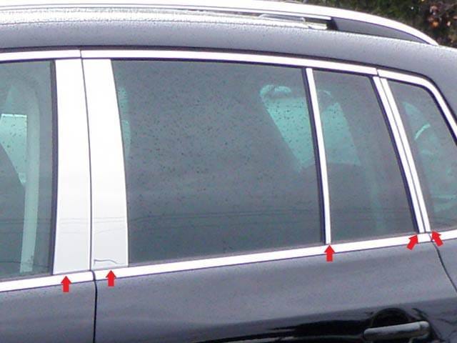 VOLKSWAGEN TIGUAN 4dr QAA Stainless 10pcs Pillar Trim PP29653