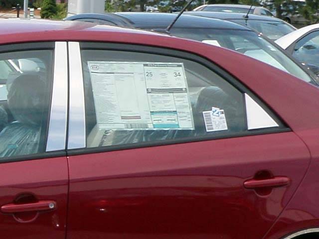 KIA FORTE 4dr QAA Stainless 6pcs Pillar Trim PP10811