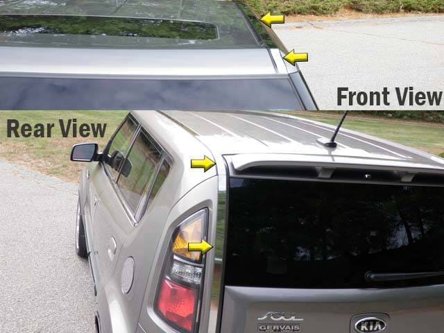 KIA SOUL 4dr QAA Stainless 8pcs Roof Insert RI10830