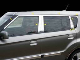 KIA SOUL 4dr QAA Stainless 16pcs Window Accent Package WP10831