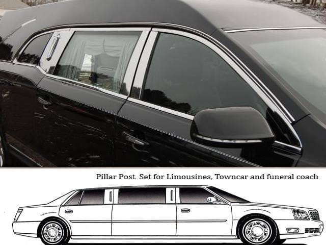 LINCOLN MKT Eagle Icon Hearse QAA Stainless 6pcs Pillar Trim PP50674