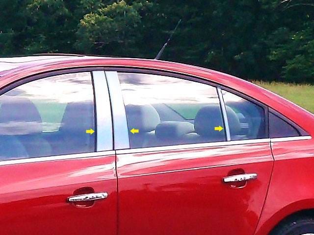 CHEVROLET CRUZE 4dr QAA Stainless 6pcs Pillar Trim PP51146