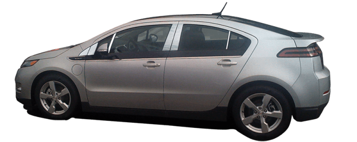 CHEVROLET VOLT 4dr QAA Stainless 10pcs Pillar Trim PP53133 thumbnail 2