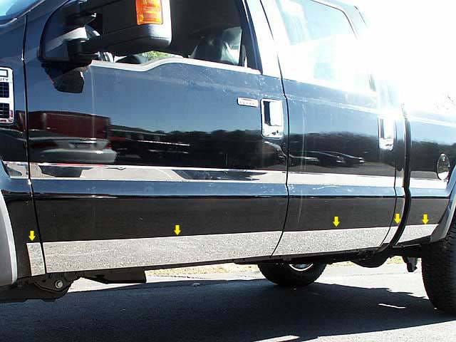 F-250/F-350 SUPER DUTY 4dr QAA Stainless 10pcs Rocker Panel Trim TH51324