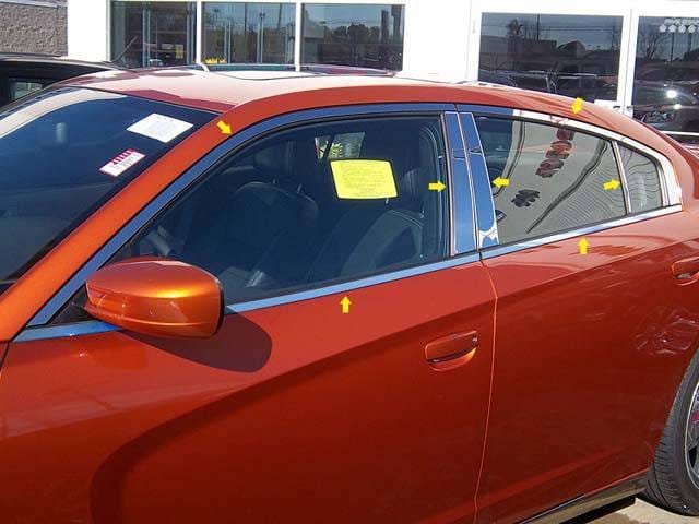 DODGE CHARGER 4dr QAA Stainless 14pcs Window Accent Package WP51910