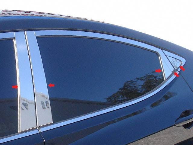 Fits Hyundai ELANTRA 4dr QAA Stainless 10pcs Pillar Trim PP11343