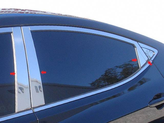 Fits Hyundai ELANTRA 4dr QAA Stainless 8pcs Pillar Trim PP11342