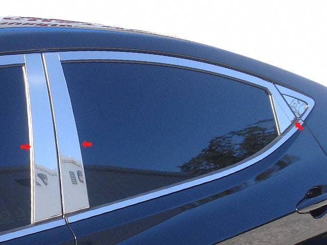 Fits Hyundai ELANTRA 4dr QAA Stainless 6pcs Pillar Trim PP11341