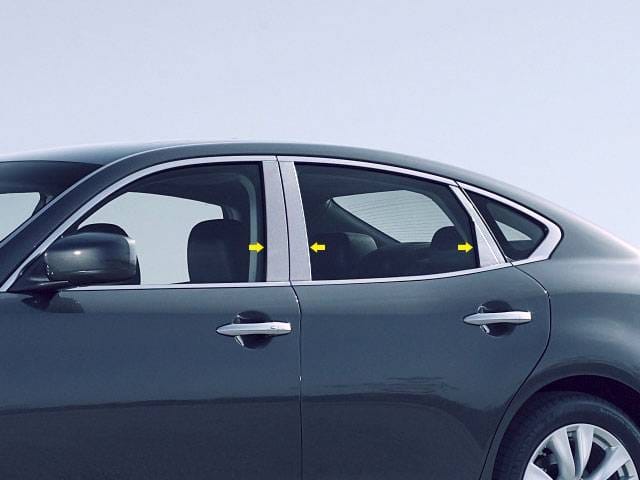 Fits Infiniti Q70 4dr QAA Stainless 6pcs Pillar Trim PP11058 thumbnail 2